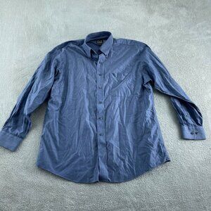 Jos. A. Bank Travelers Collection Blue Button-Up Shirt L 100% Cotton  Mens 4925